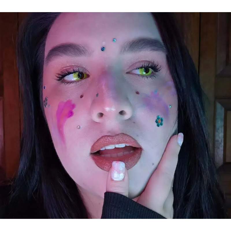 Желтые карнавальные крейзи аниме линзы - Элоу