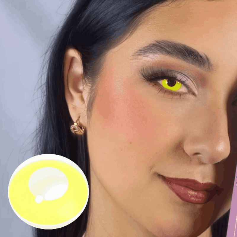 Желтые карнавальные крейзи аниме линзы - Элоу