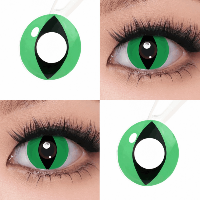 Зеленые карнавальные крейзи аниме линзы - Кэт Грин
