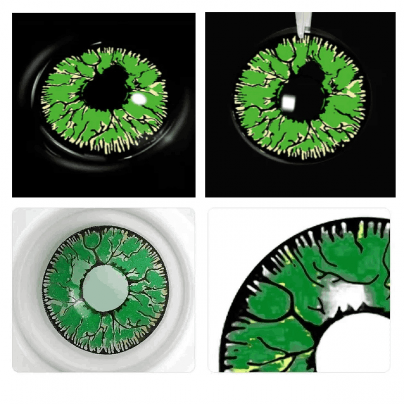 Зеленые карнавальные крейзи аниме линзы - Дарк Грин