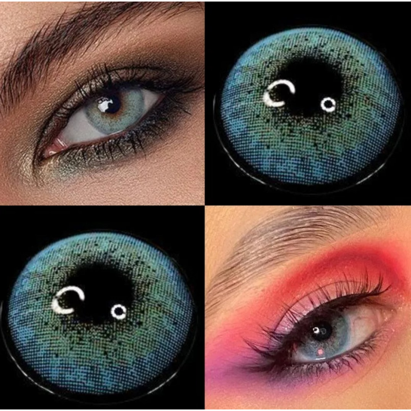 Синие натуральные- естественные линзы с диоптриями - Айс Энджил