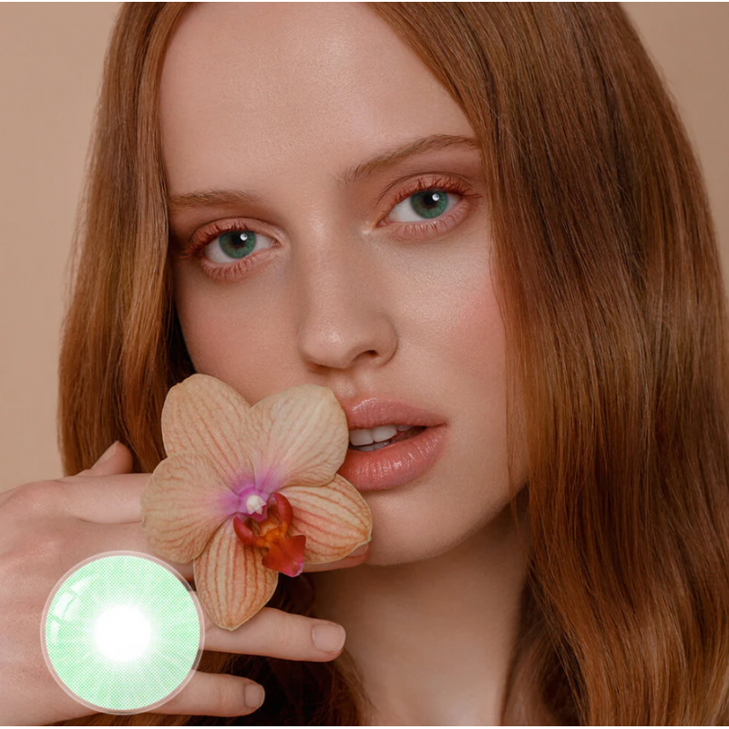 Зеленые натуральные- естественные линзы с диоптриями - Айс Грин