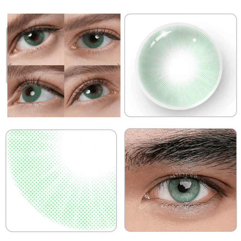 Зеленые натуральные- естественные линзы с диоптриями - Айс Грин