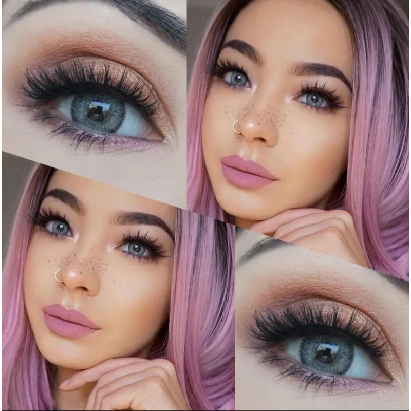 Серые натуральные- естественные линзы с диоптриями - Айс Софт Грей