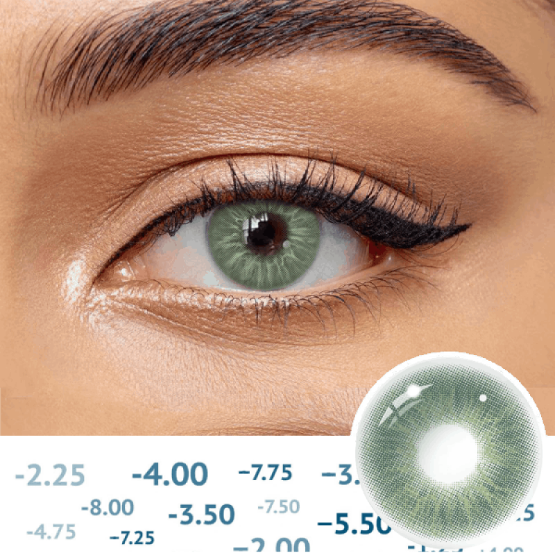 Зелені натуральні-природні лінзи з діоптріями - Айс Ендорфін Грін