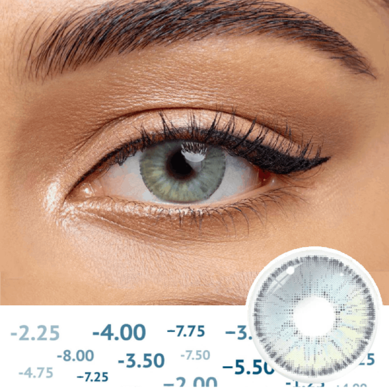 Синие натуральные- естественные линзы с диоптриями - Айс Мальдивс