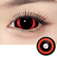  Склеральные Черные Линзы - Хоррор Ред 22 мм 