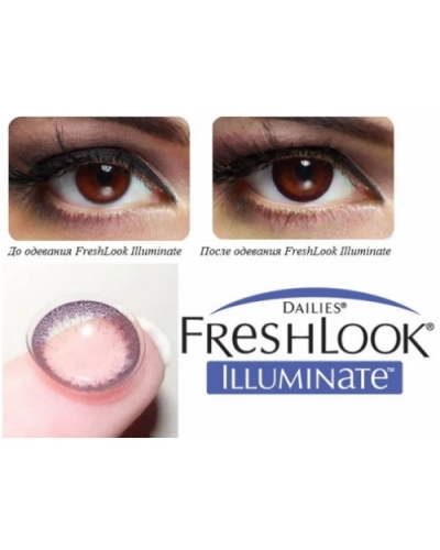 Щоденні контактні кольорові лінзи FreshLook Illuminate Jet Black