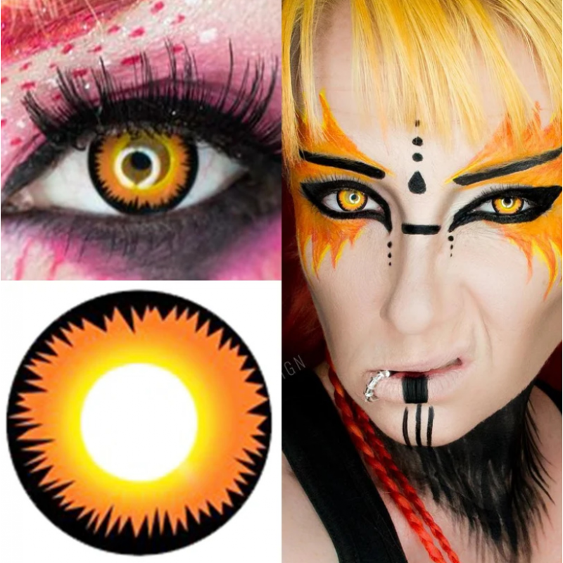 Карі карнавальні крейзі аніме косплей лінзи - Медові