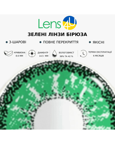 Контактні Лінзи Зелені - Бірюза