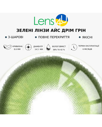 Контактні Лінзи Зелені - Айс Мілк Грін