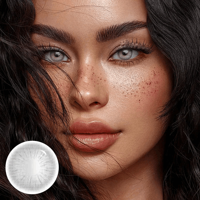 Серые цветные линзы с диоптриями - Лима Грей