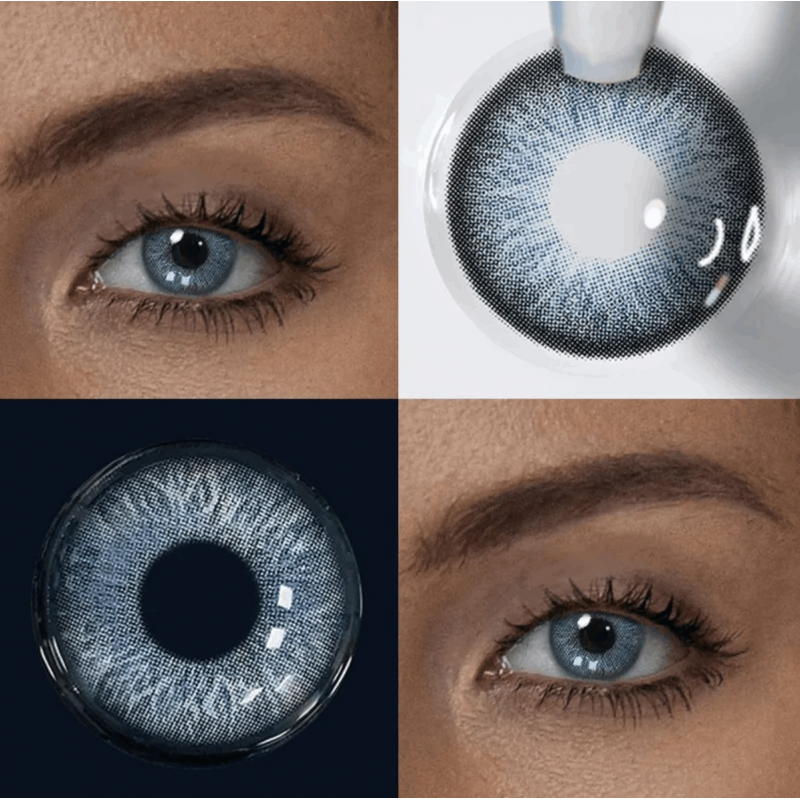 Сині кольорові лінзи з діоптріями - Теілор Блу 