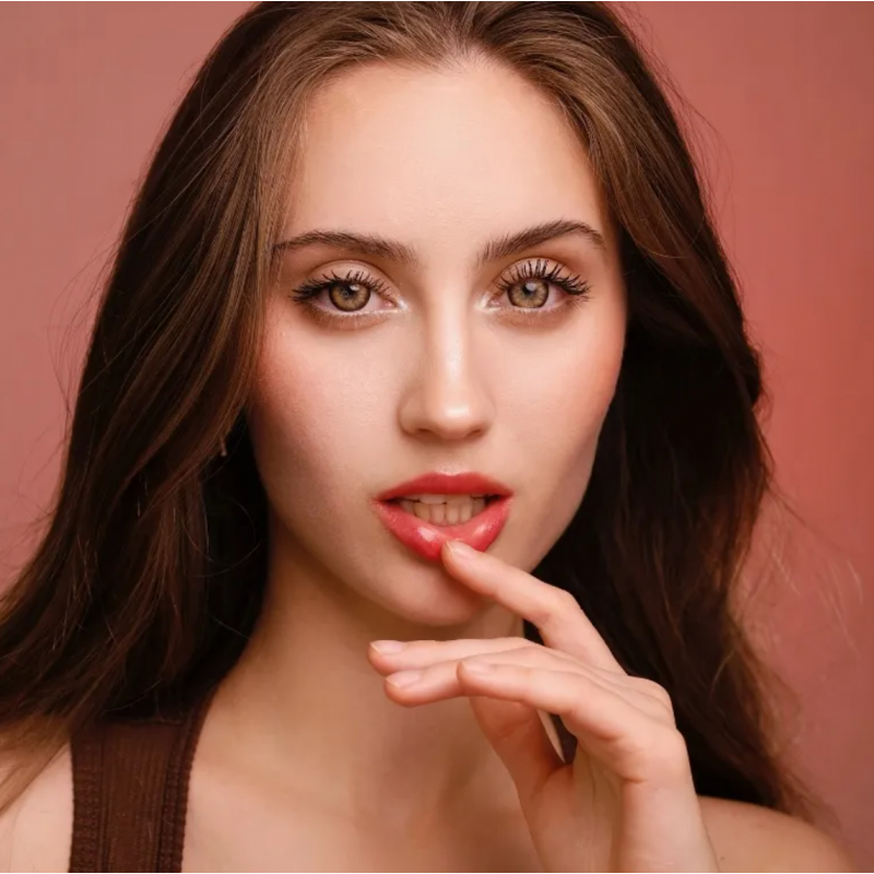 Карие цветные контактные линзы - Кукольные Карие ( NEW ) - Для темных и светлих глаз  - Натуральные