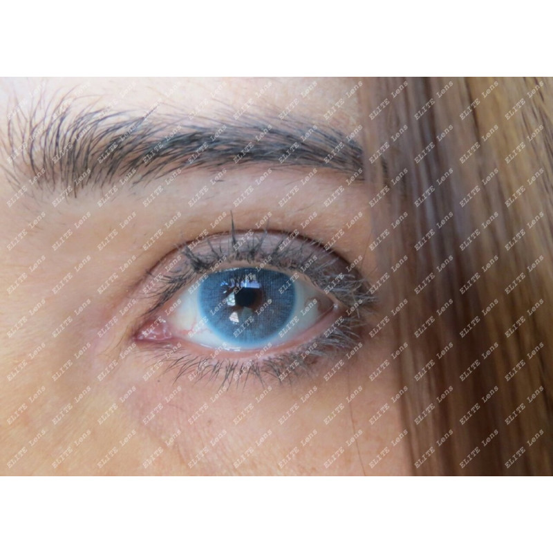 Синие натуральные- естественные линзы с диоптриями - Айс Блу