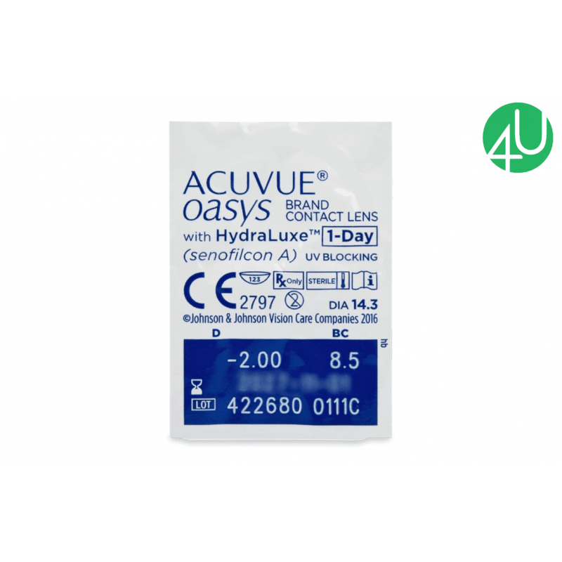 Однодневные контактные линзы Acuvue Oasys 1-Day with Hydraluxe 30 шт