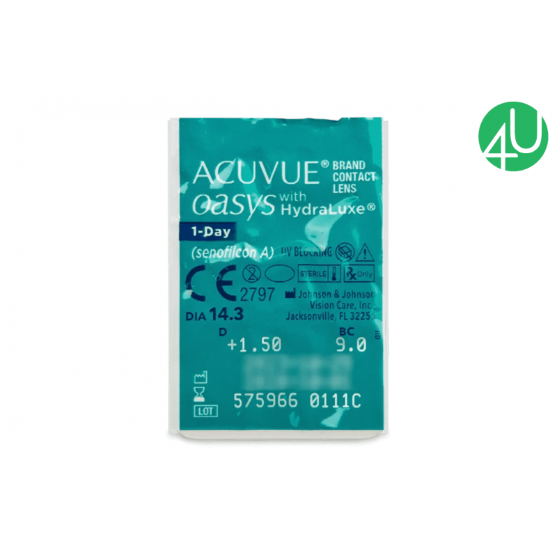 Однодневные контактные линзы Acuvue Oasys 1-Day with Hydraluxe 30 шт