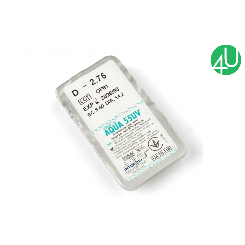 Контактні лінзи на один місяць Aqua 55UV