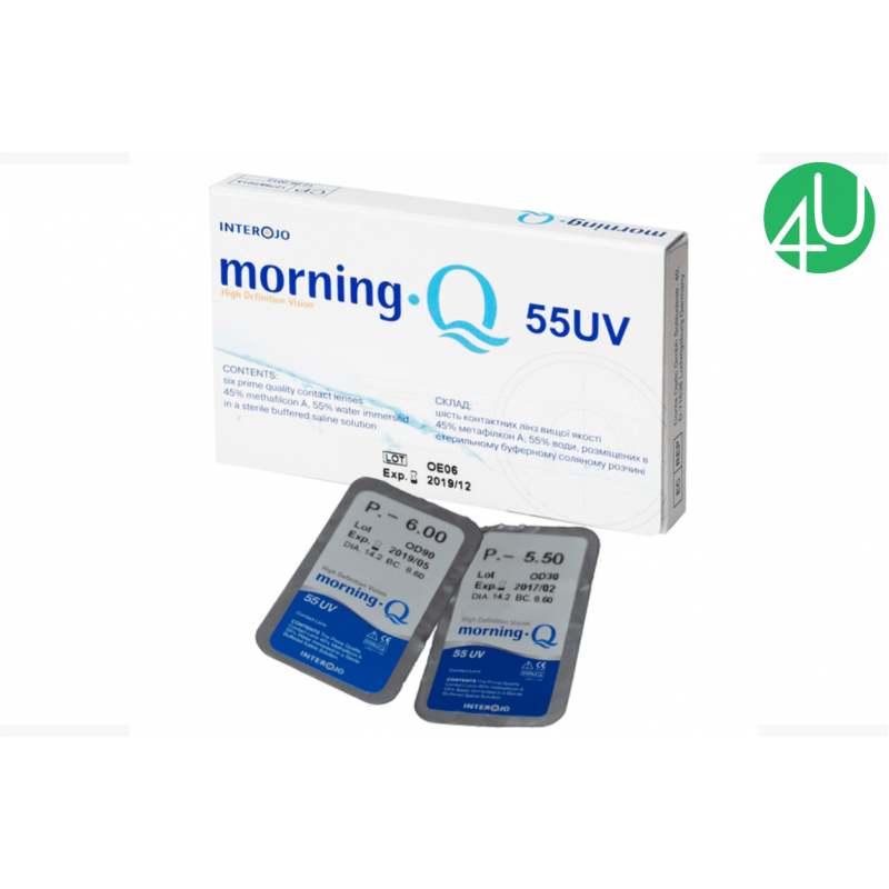 Контактные линзы на один месяц Morning Q 55 UV 
