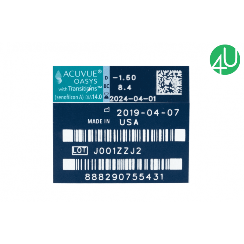 Контактні лінзи на 12 днів Acuvue Oasys With Transitions