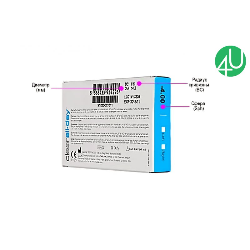 Контактні лінзи на місяць Clear all-day