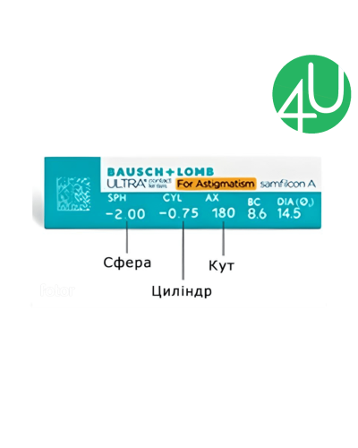 Контактні Торичні лінзи Ultra for Astigmatism