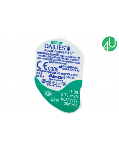 Одноденні торичні (астигматичні)  контактні лінзи Dailies Aqua Toric