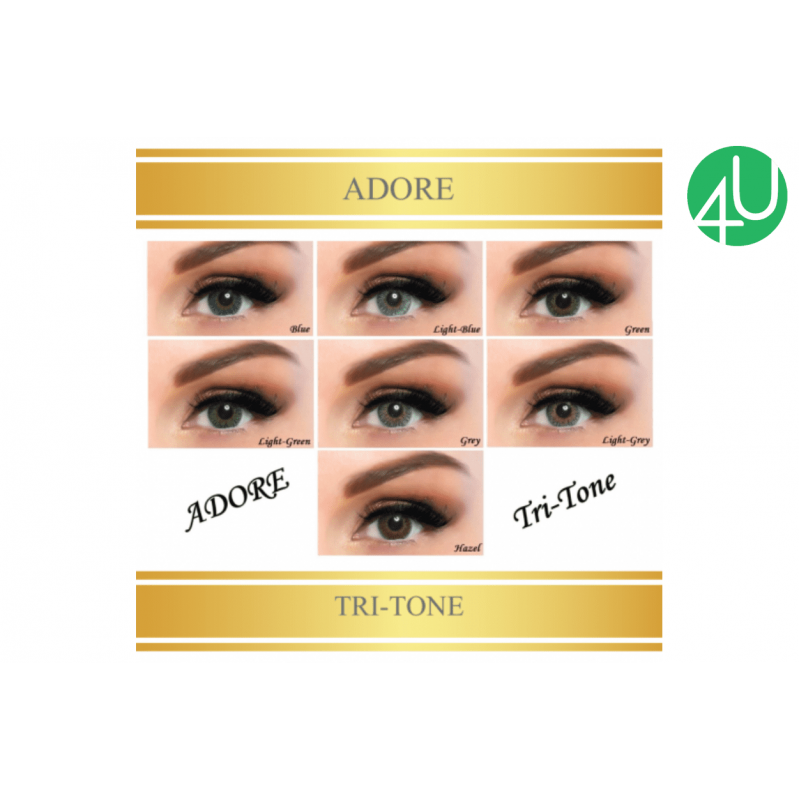 Квартальные цветные контактные линзы Adore TRI-TONE